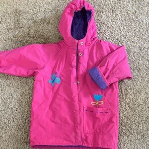 Stride Rite Pink and Purple Kids Raincoat with Butterfly Design
